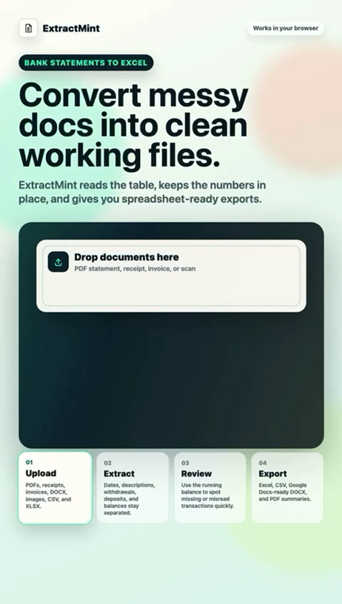 ExtractMint screenshot