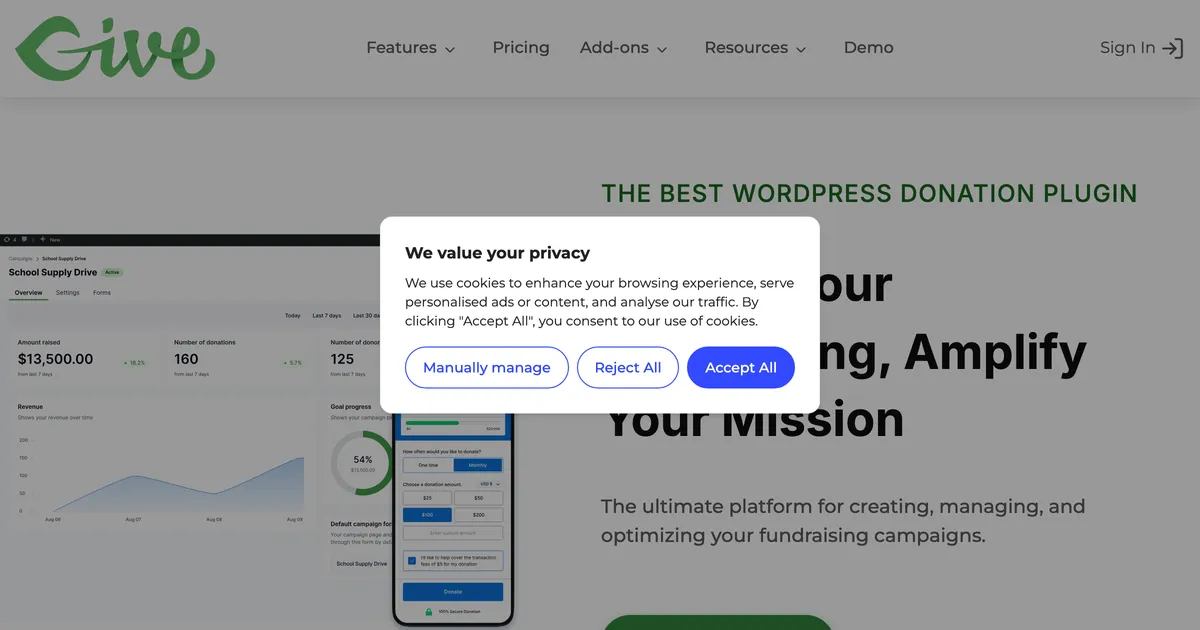 GiveWP screenshot