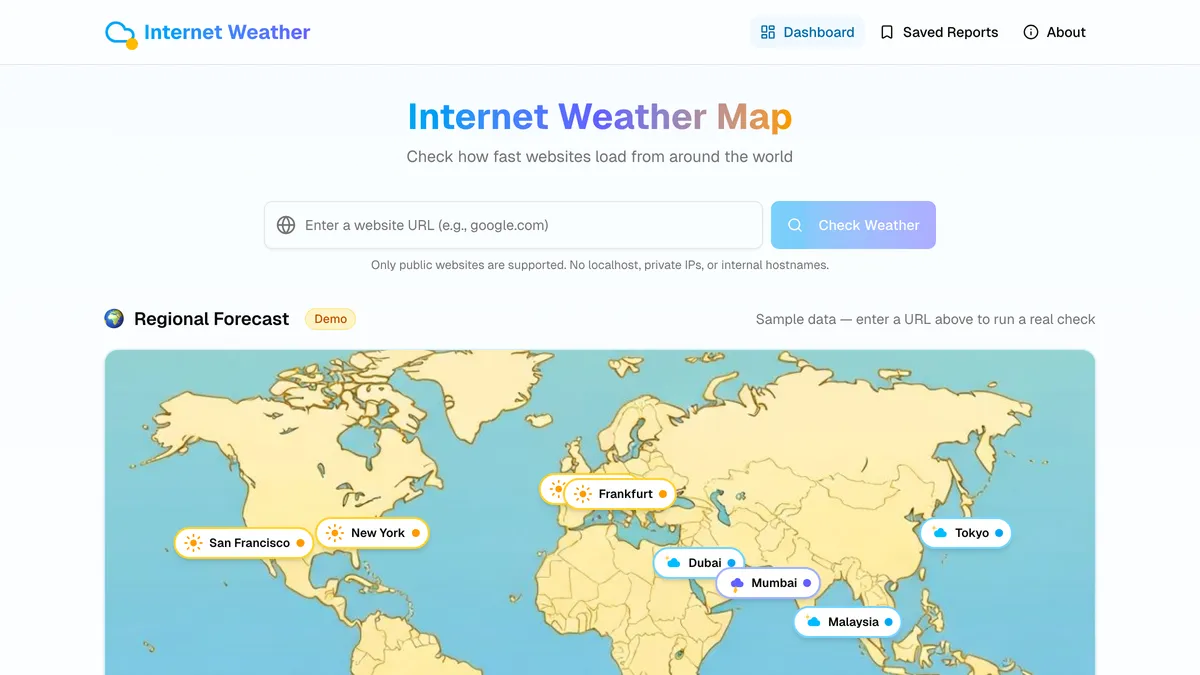 Internet Weather Map screenshot