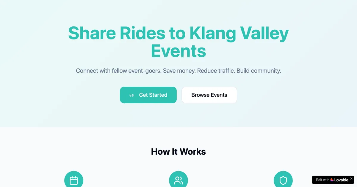 Klang Rideshare Hub screenshot