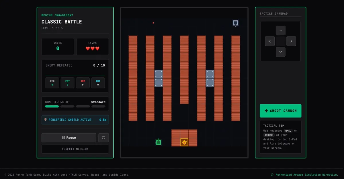 Retro Tank Game screenshot