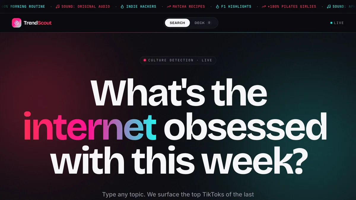 TrendScout TikTok Tool screenshot